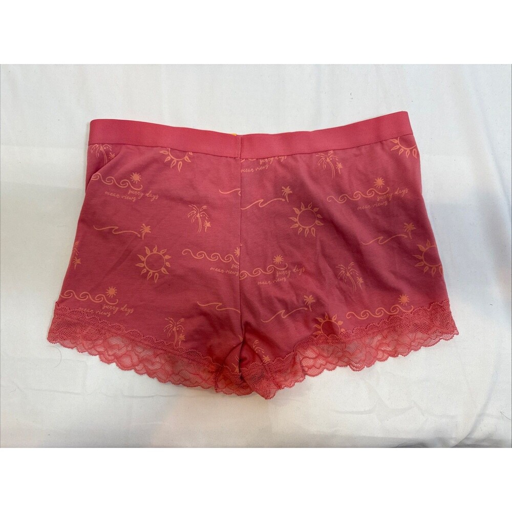 Auden Women’s Cotton Blend Shorts Underwear with Lace Auden Coral Low Rise M8-10